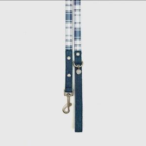 Blue Plaid Dog Leash